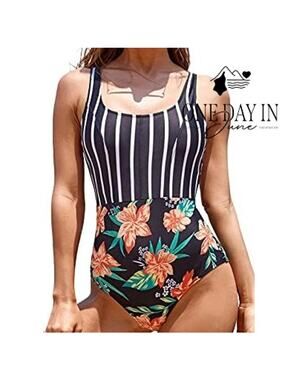 Aleumdr Floral One Piece Swimsuit Size M
